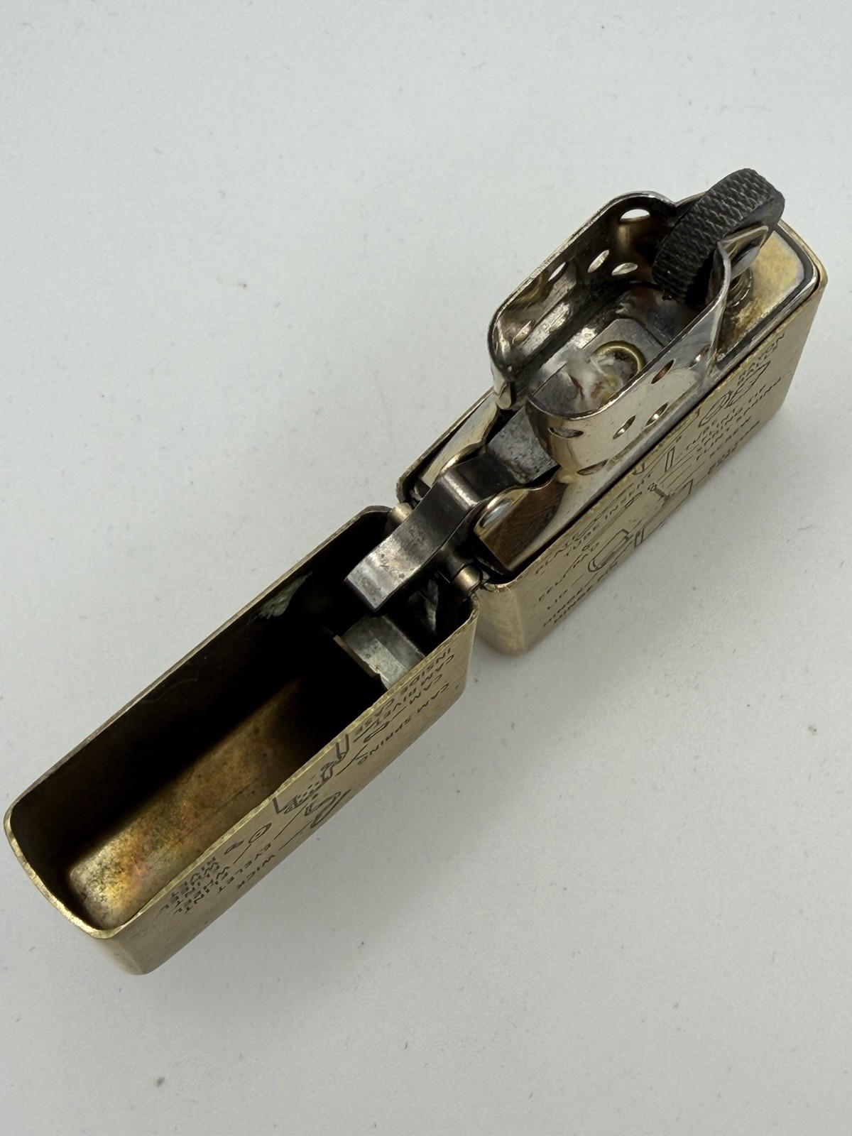 Vintage 2015 Anatomy Of A Lighter Brass Zippo Lighter New