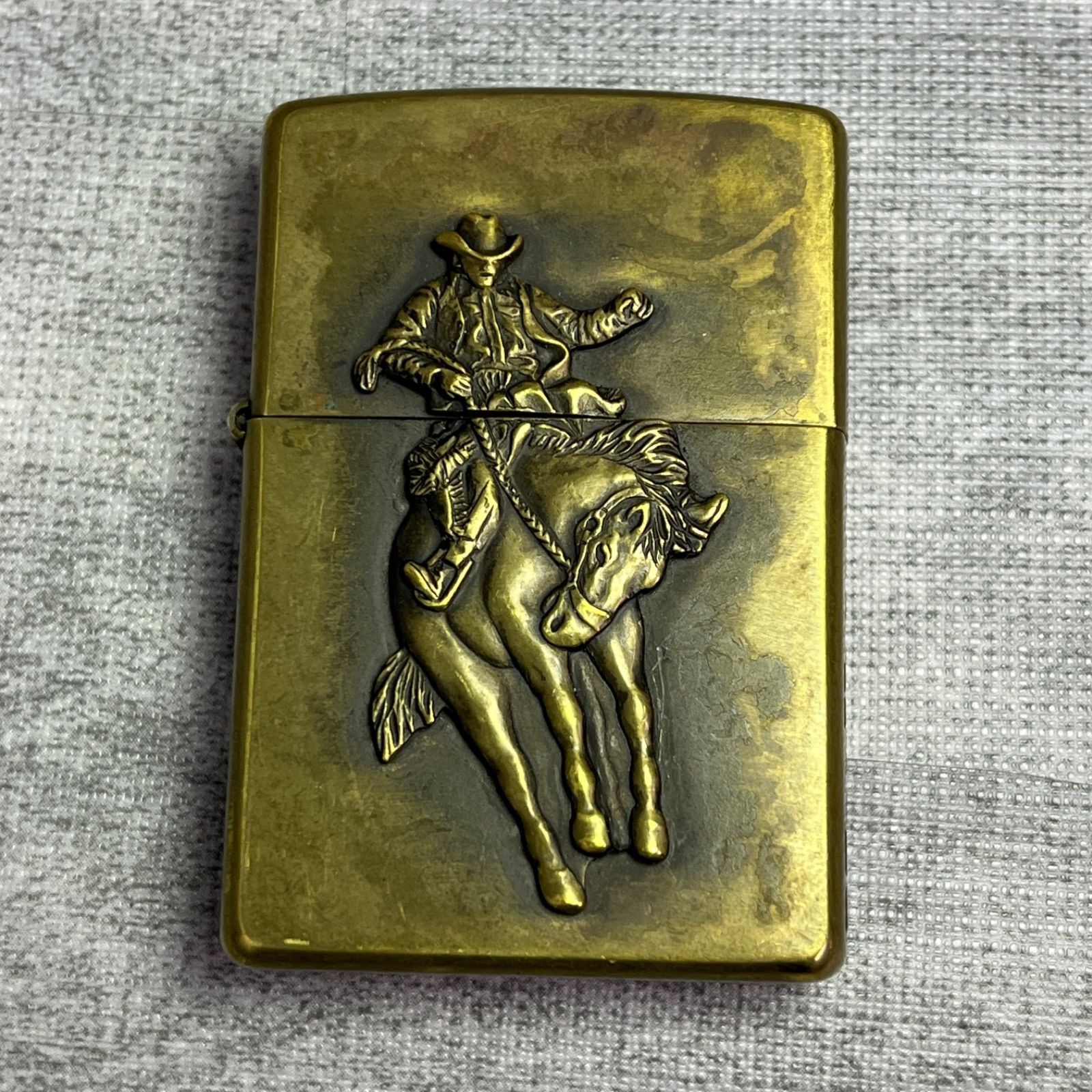 Zippo 1998 Tobacco Promo Brass Oil Lighter Spark Confirmed Used Pocket Lighter