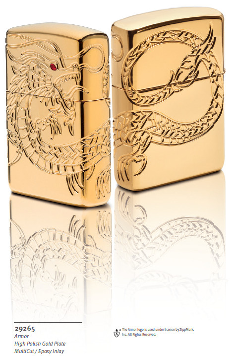 Zippo Lighter 2016 Choice Collection: Chinese Dragon, Gold Plated Armor, 4-sides