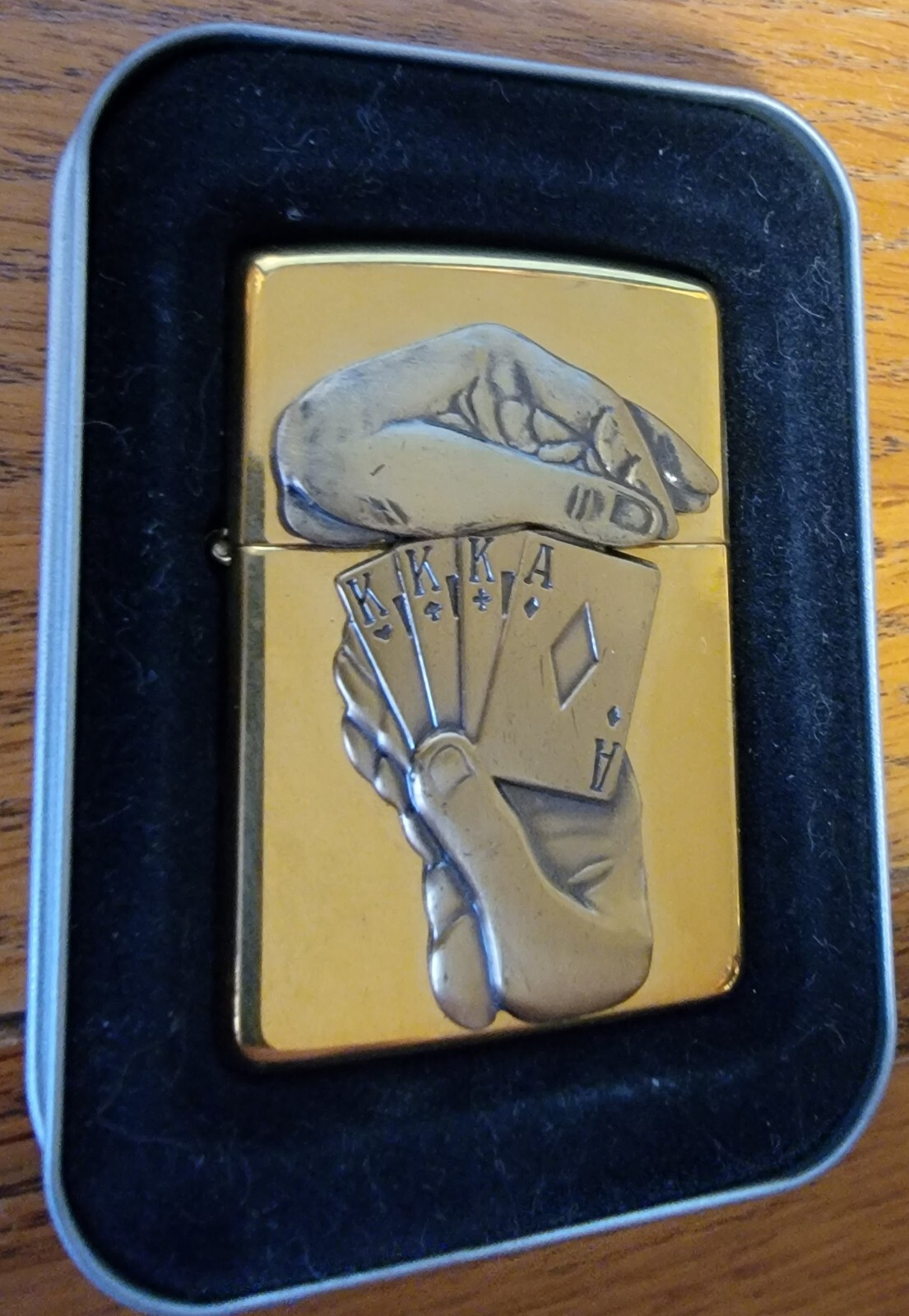 Zippo 254BBS B151 Barrett Smythe „Full House“ Hi Pol Brass NIB 1997