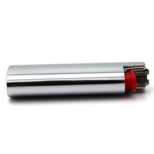 Metal Lighter Case Cover Holder Pouches for BIC Mini Size Lighter Type J5 Silver
