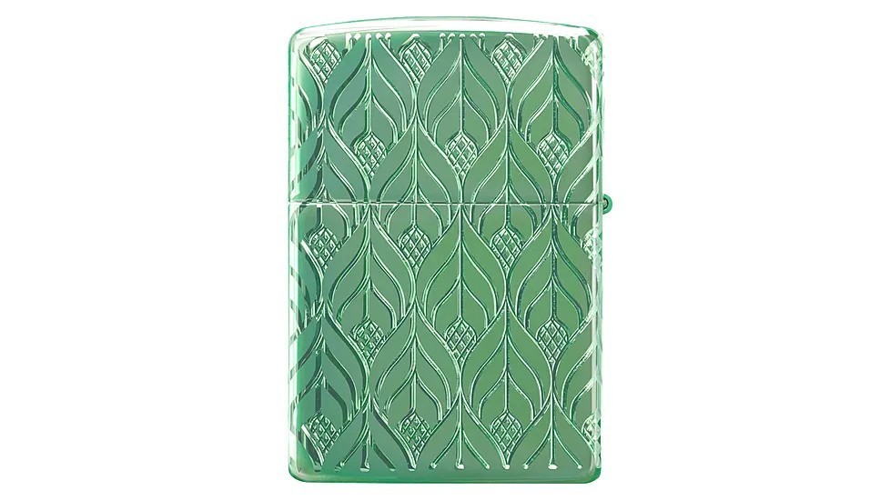 Zippo Armor 360 Multi Cut Elegant Dragon Lighter 49054 Green Windproof NIB