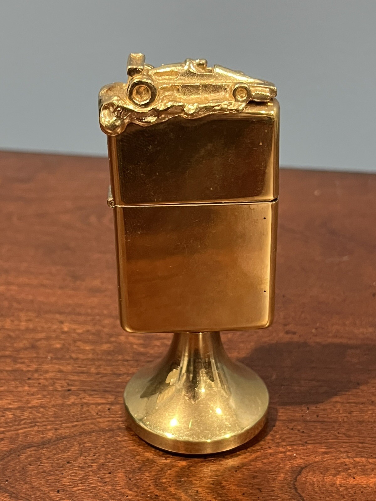 Rare Zippo Desktop Lighter High Polish Gold Plated Formula One – Unfired