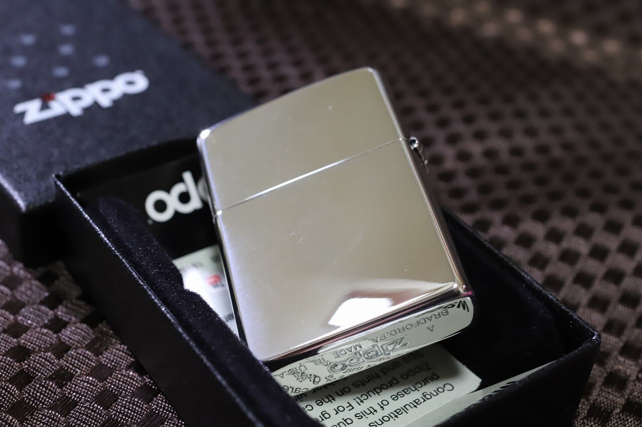 Zippo Oil Lighter Silver Cross Regular Case