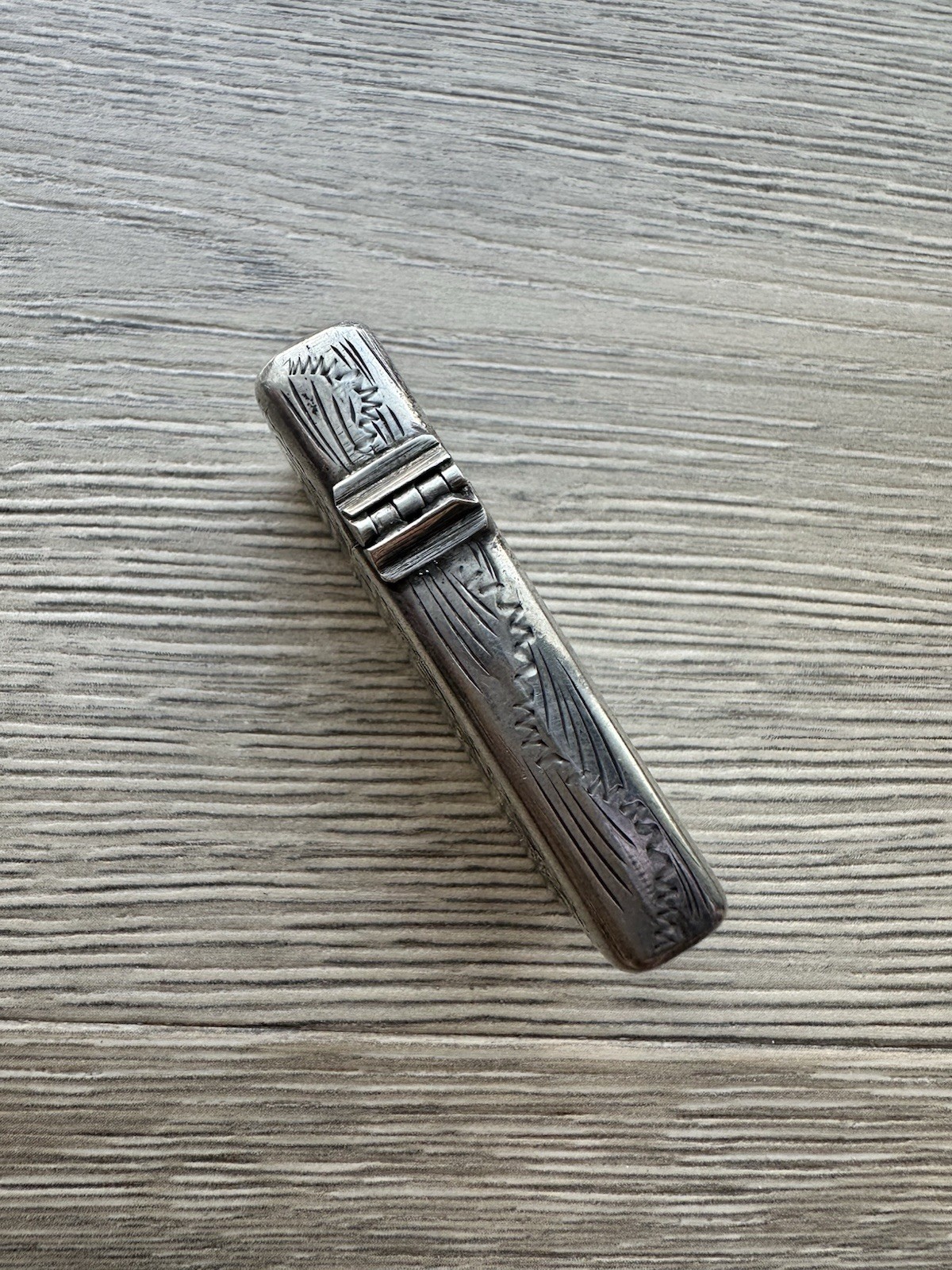 Vintage Silver Petrol Lighter w/ Zippo Insert 2517191 Floral Engraving-As Found