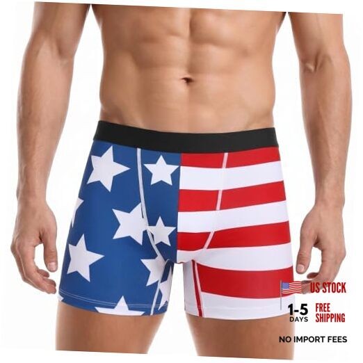 Funny Crazy American Flag Eagle Men’s Boxers for Men 250th X-Large Redblue-flag
