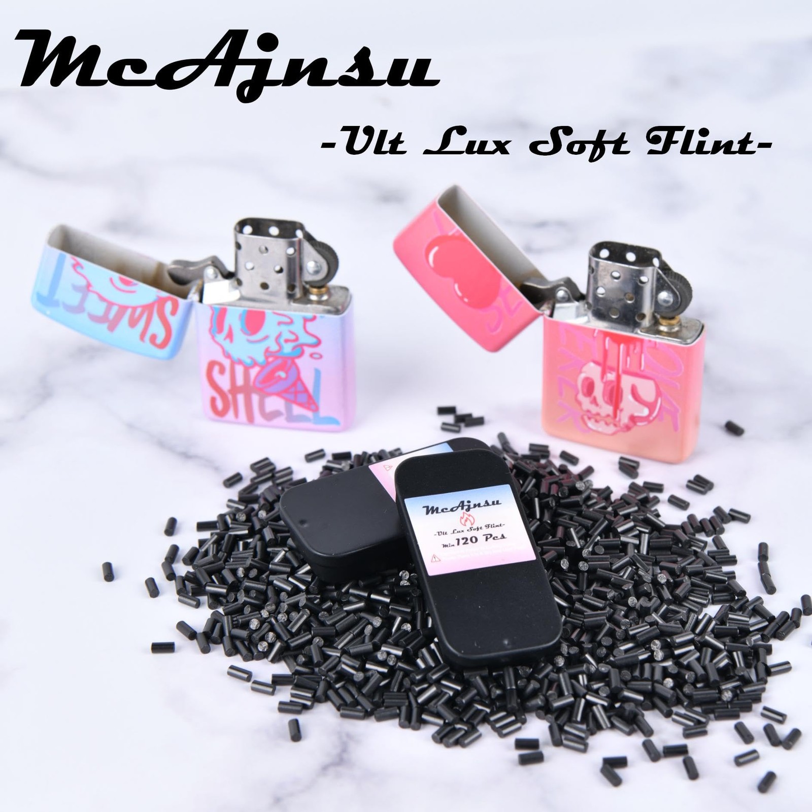 120Pcs Premium Lighter Flints | Universal Refills for Zippo, Clipper & Black