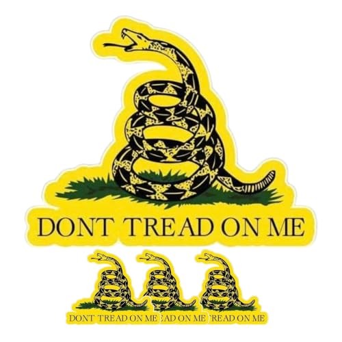 4 Pcs Dont Tread On Me Stickers – 1176 American Gadsden Flag Decals for Car,