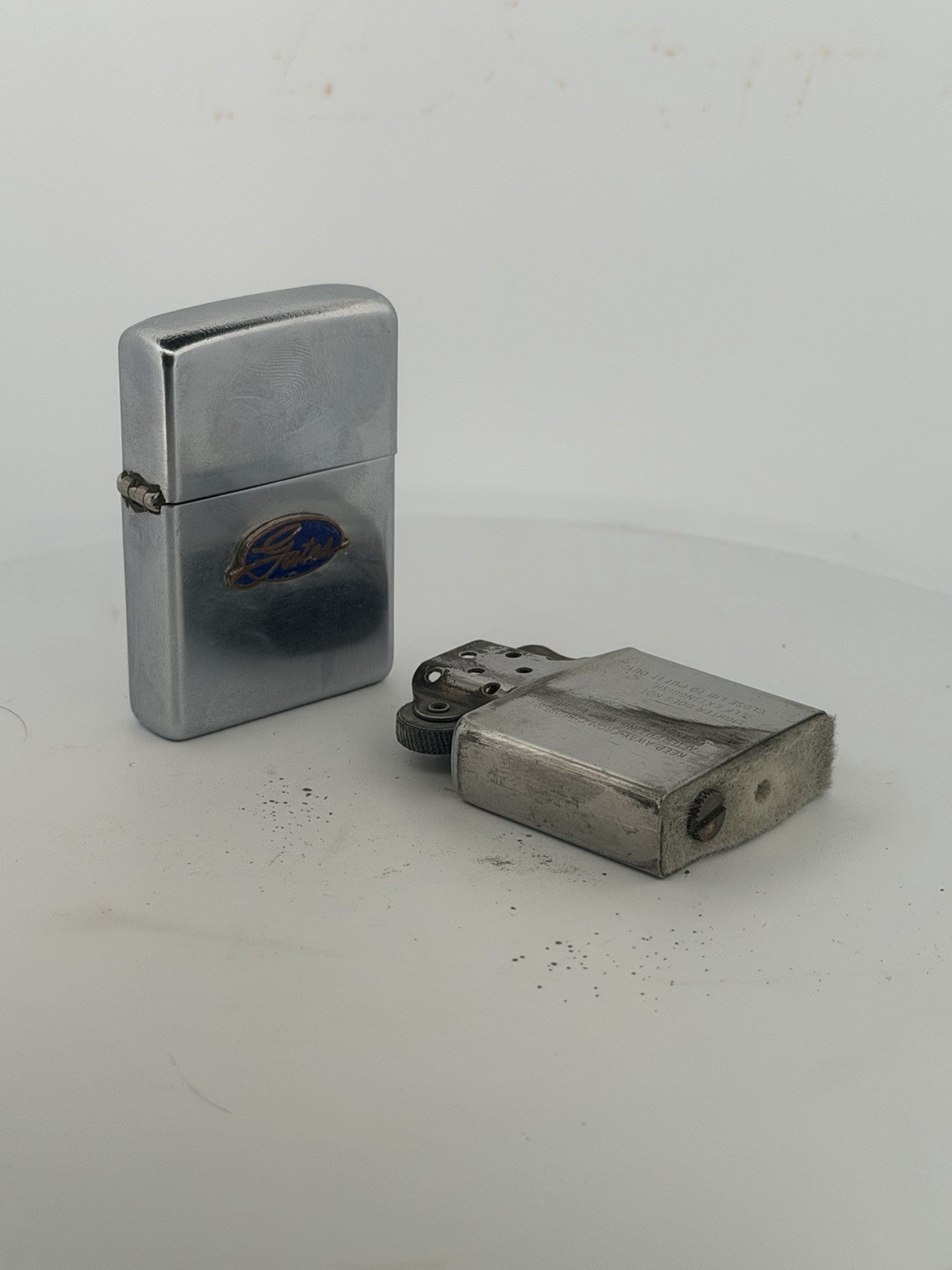 Rare Gates Zippo Lighter Vintage Used 1960s Automotive Advertising