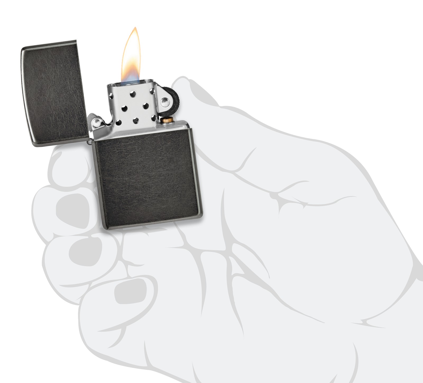 Zippo Classic Gray Design Windproof Pocket Lighter, 28378
