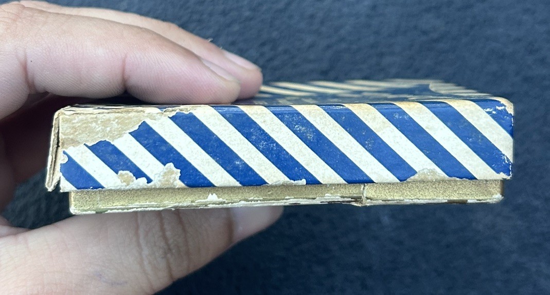 Vintage early Blue & White Candy Stripe ZIPPO Lighter Box BOX ONLY