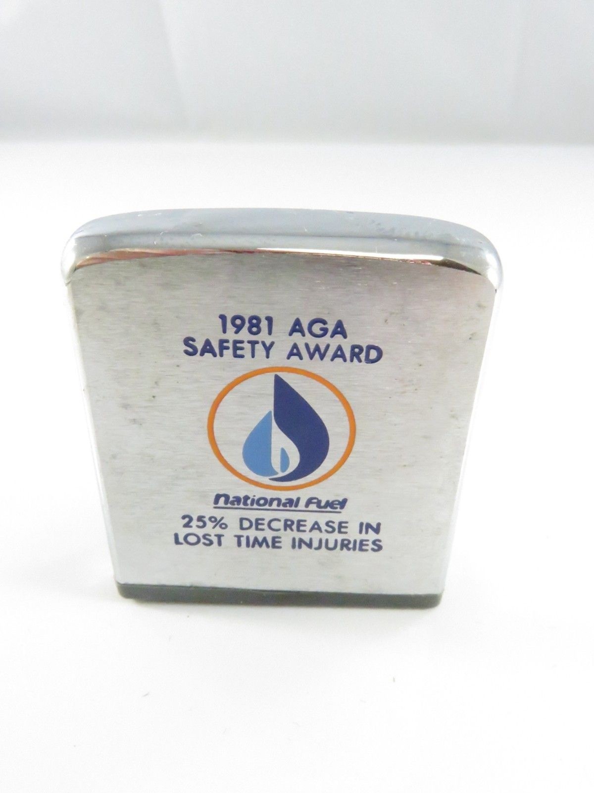 Zippo Measuring Tape 1981 AGA Safety Award National Fuel Stainless