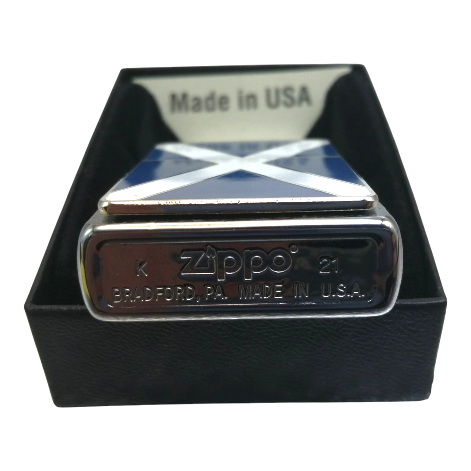 Zippo Windproof Lighter Durable Refillable Scotland Scottish Flag Gift Box