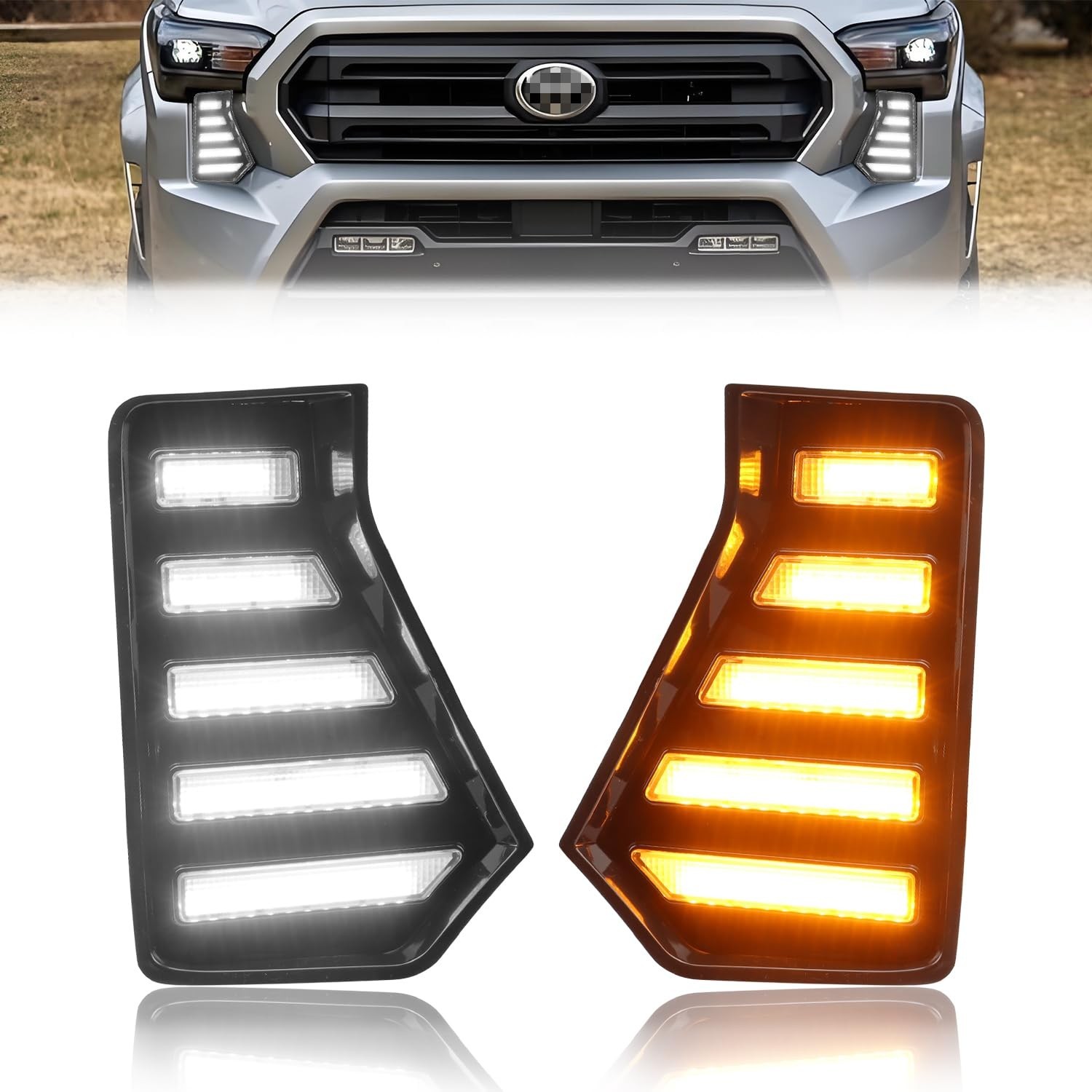 Sequential Front LED Fog Lights Assemblies for 2024 2025 Toyo-ta Tacoma Truck…