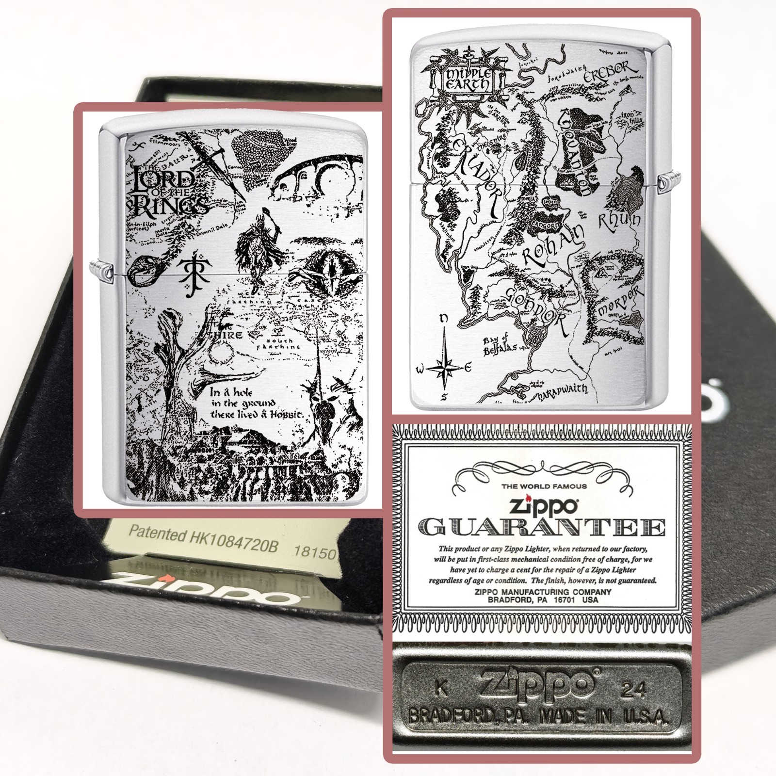 ZIPPO Lord of The Rings and Hobbit maps Lighter: fine art graphic design