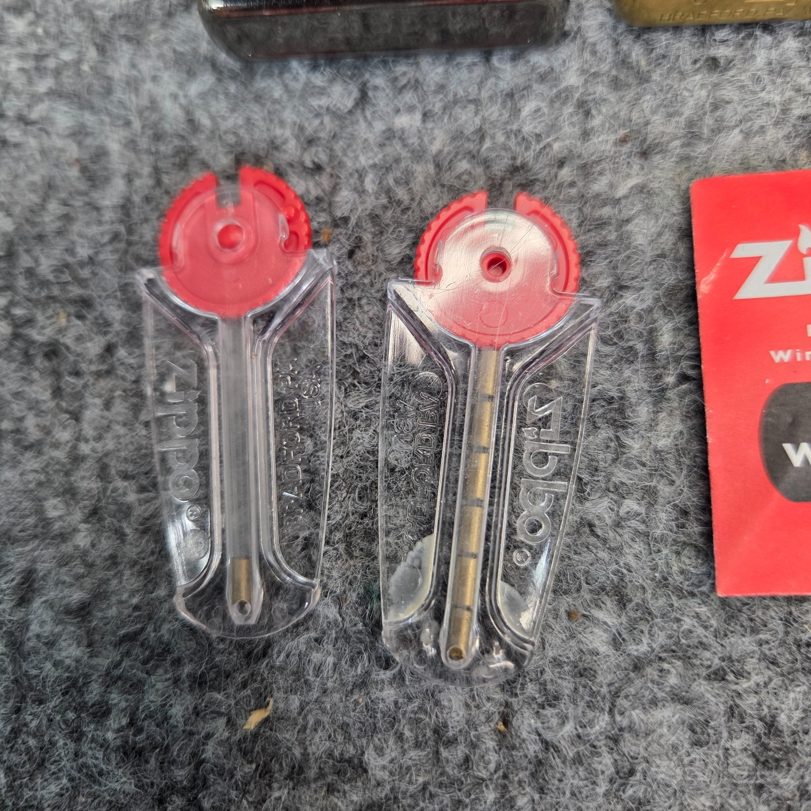 Lot of 2 ZIPPO Lighters Solid Brass Chrome Genuine Flints + Wick Made in USA