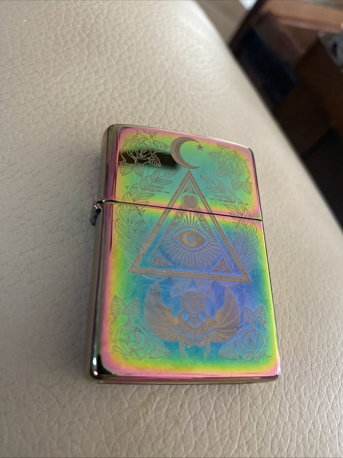 Spectrum Eye of Providence Design Multi Color Windproof Pocket ZIPPO Lighter