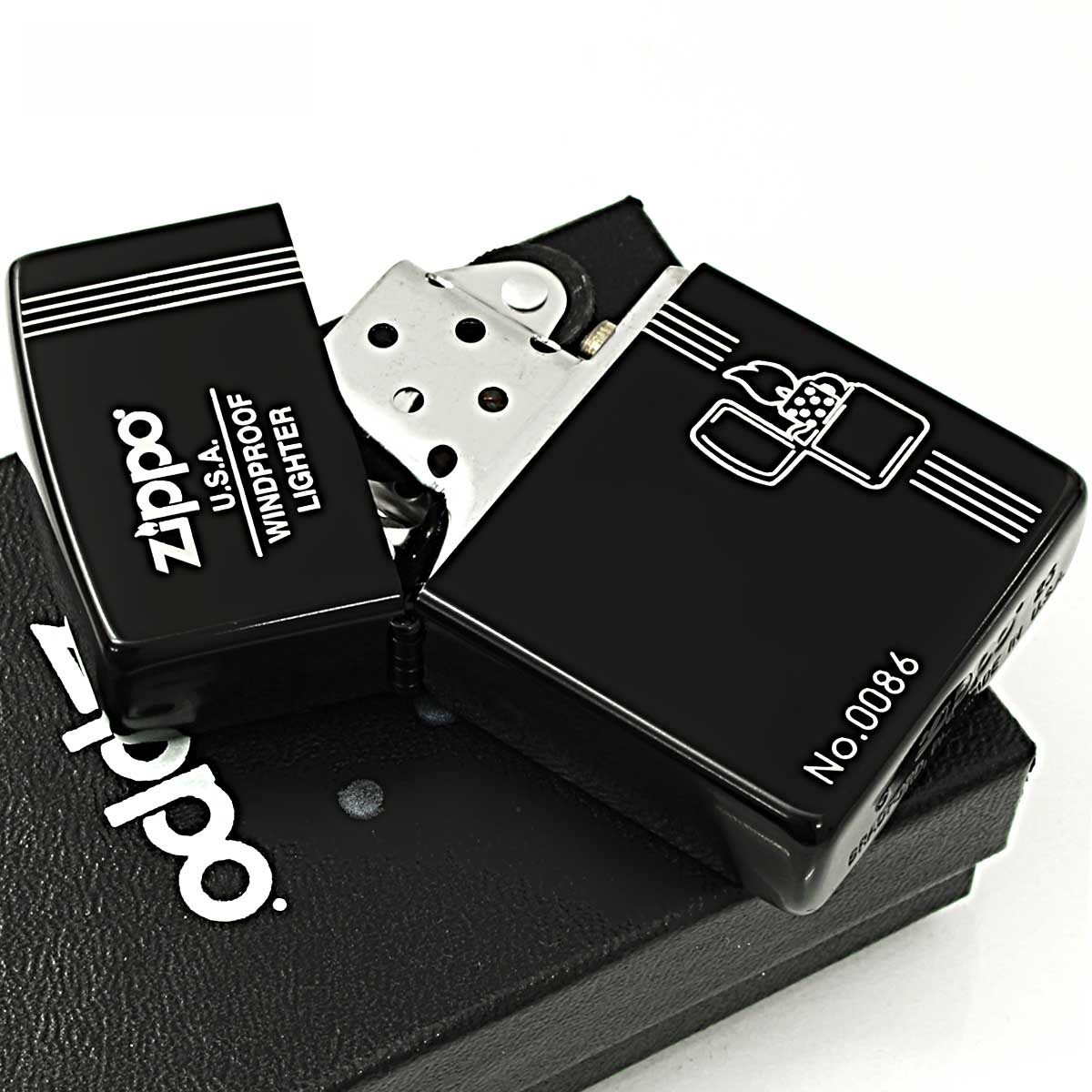 Zippo Lighter CASE ONLY Classic ZIPPO Black Matte Serial Number Present Gifts