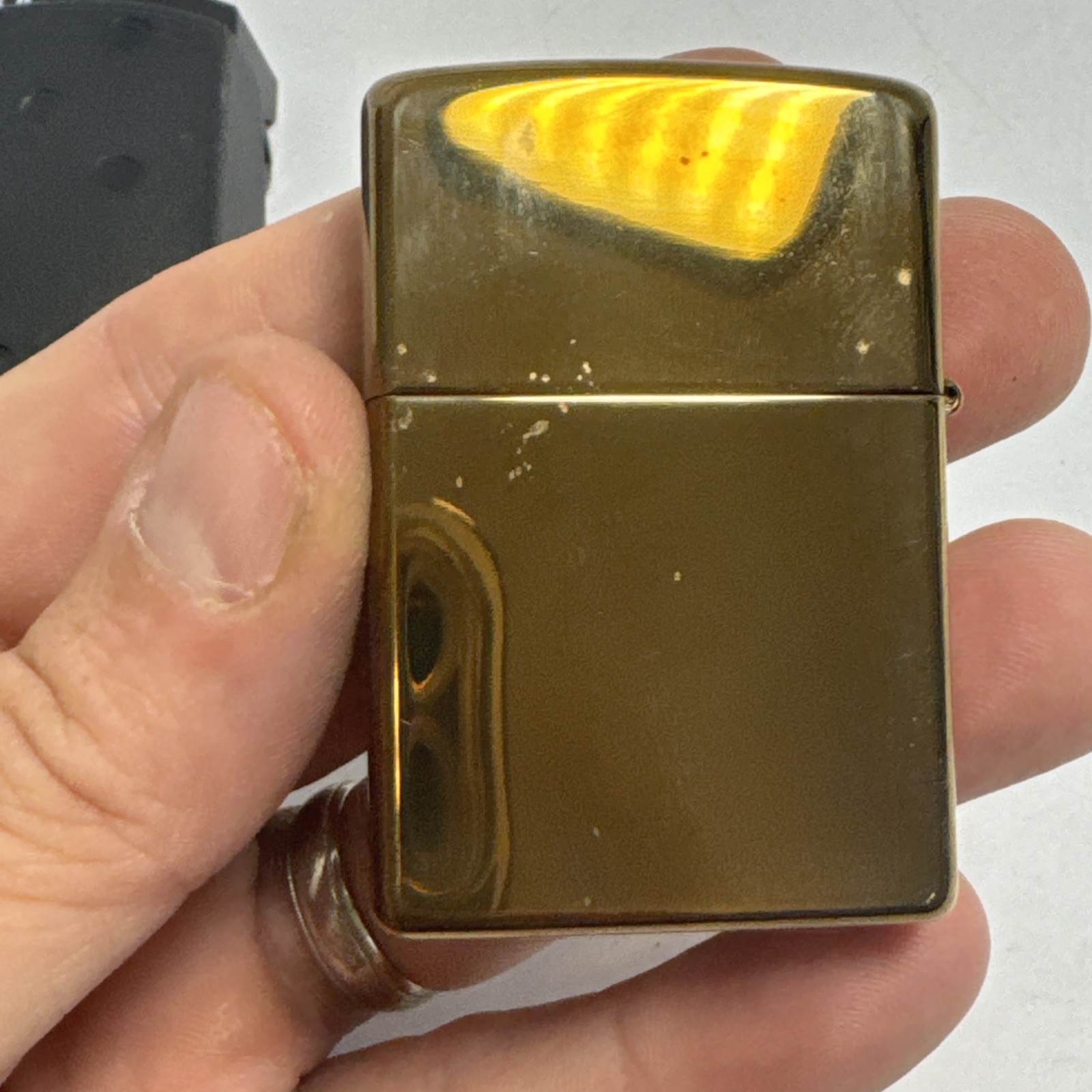 Rare HTF Brass Zippo Lighter Wasted Space #20447 Music Microphone Wings Clean
