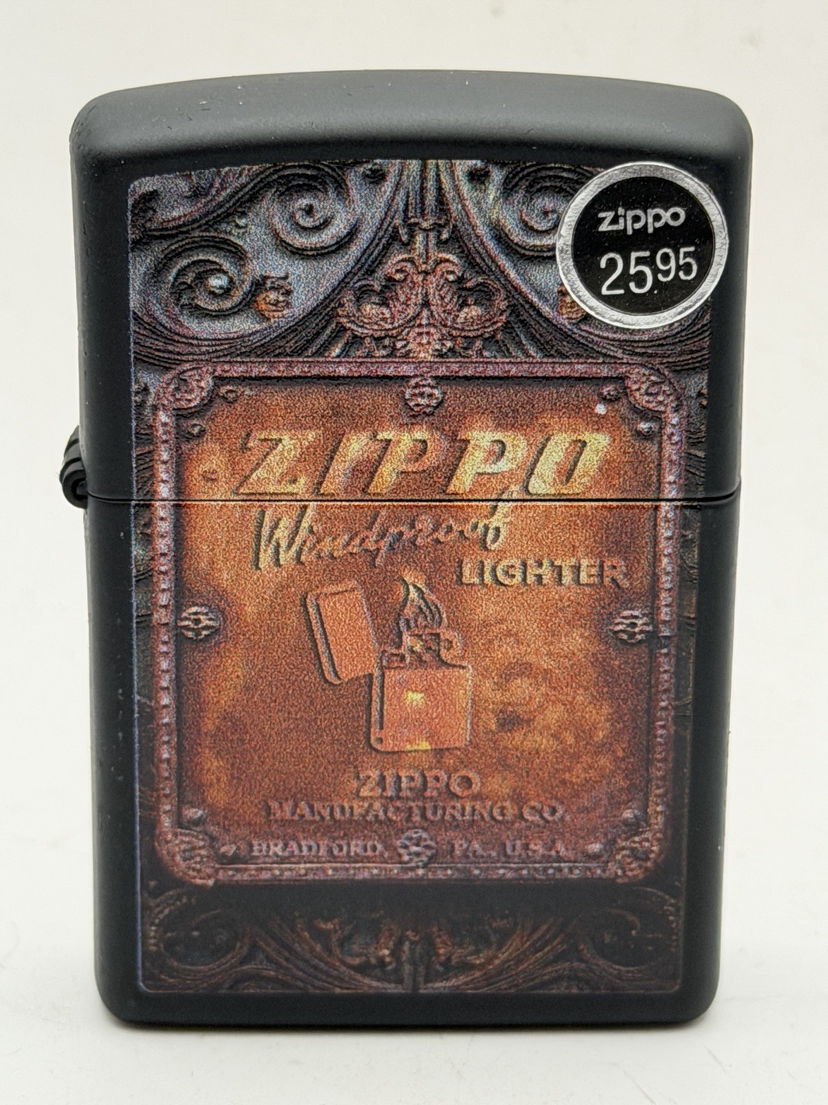 2026 Metallic Zippo Windproof Black Matte Zippo Lighter New 47489