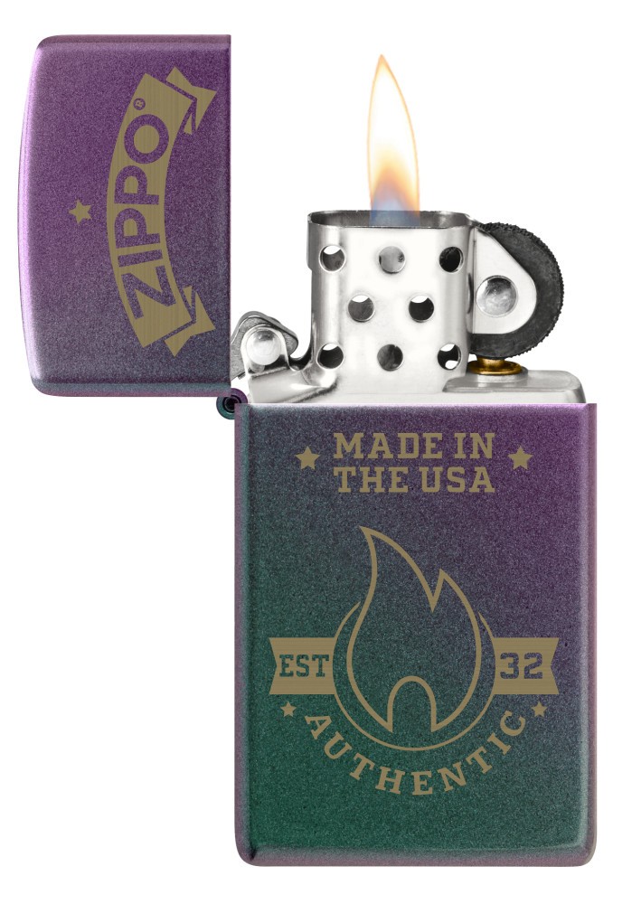 Zippo Authentic Zippo Design Slim Iridescent Windproof Pocket Lighter, 46838