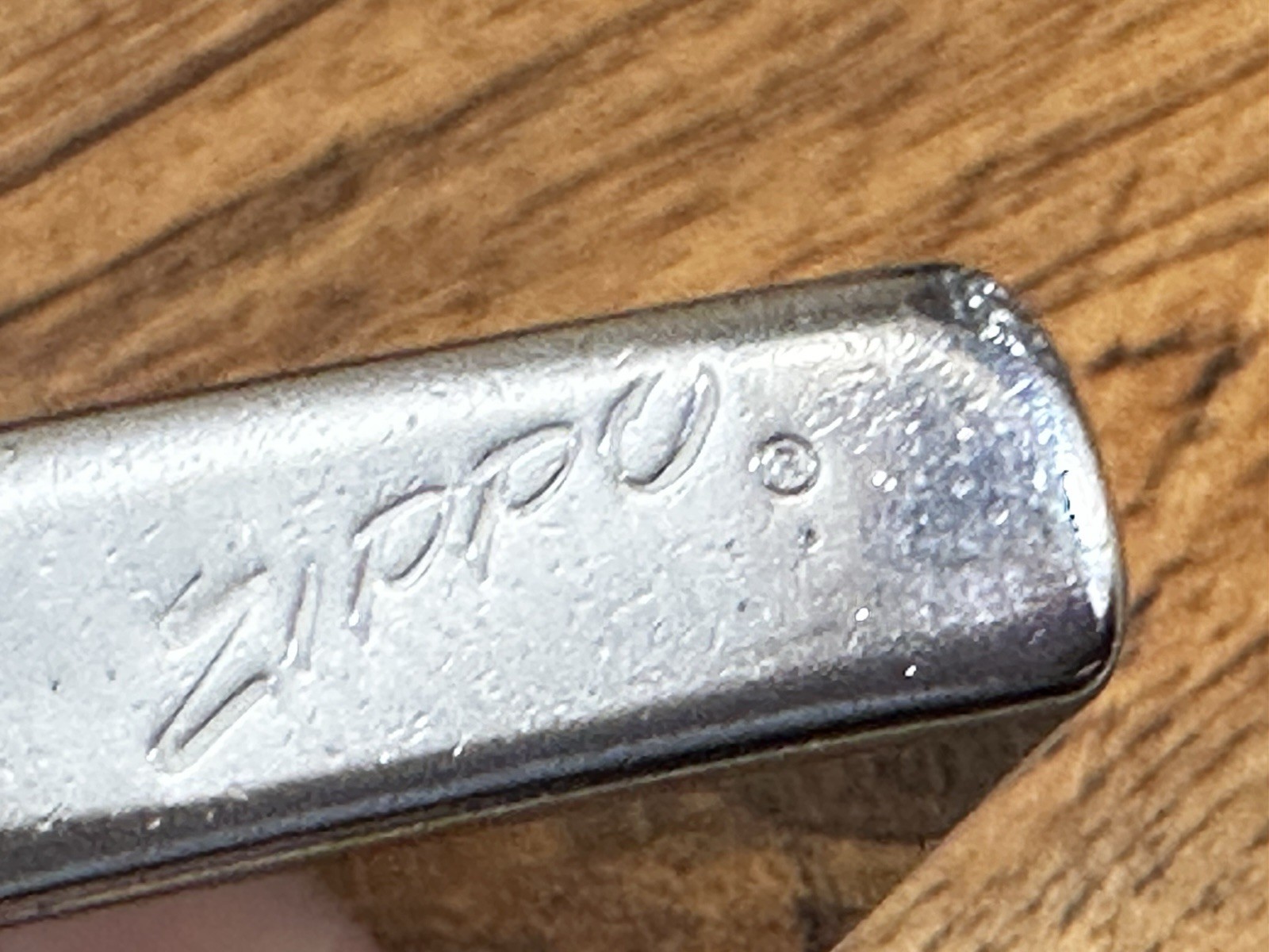 VINTAGE 1956 ZIPPO SLIM FLAT BOTTOM ADVERTISING LIGHTER LACLEDE STEEL COMPANY