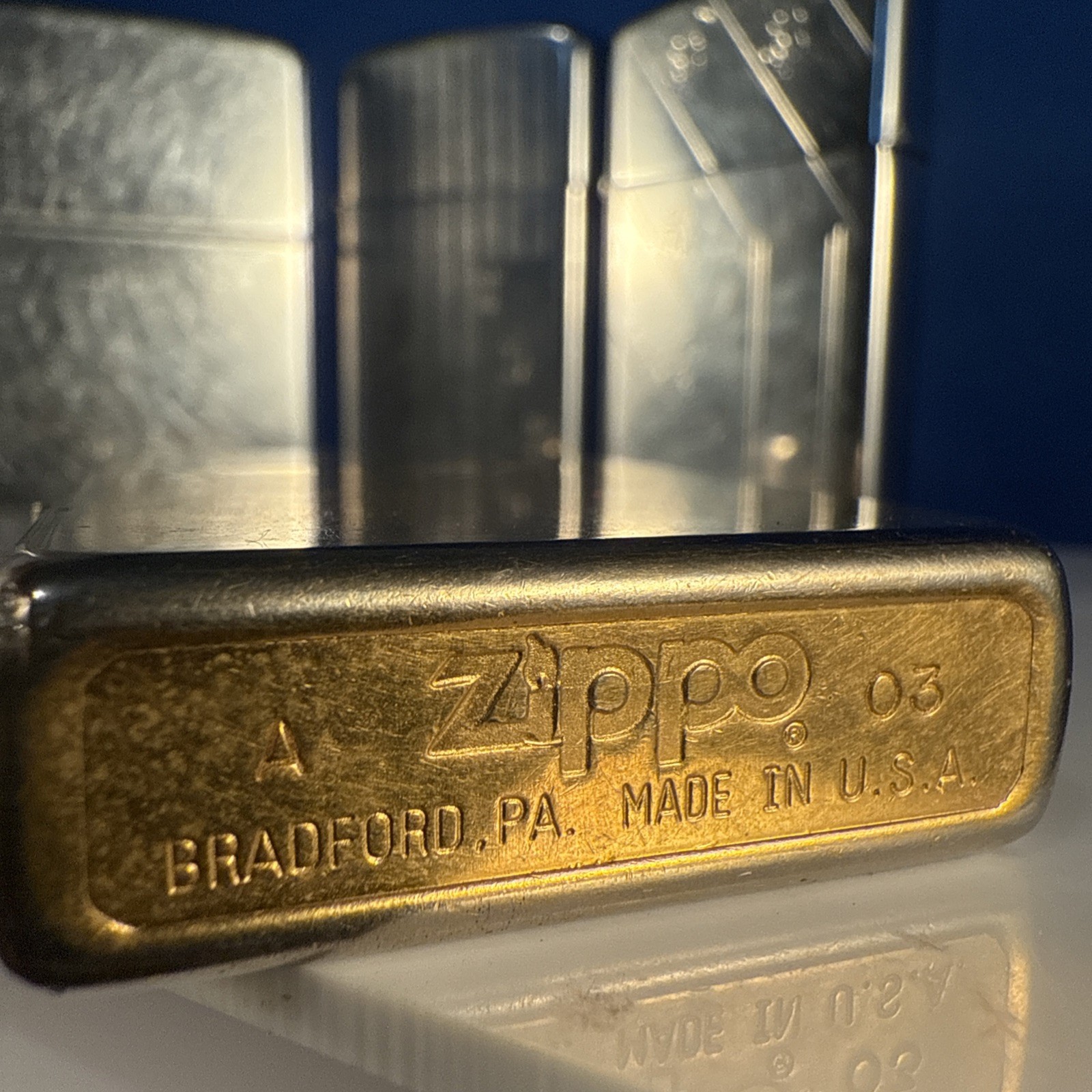 Zippo Lighters (Lot Of 4) Used 2 Slim 2 Regular J 07, A 03, 11 1, 1 1 All Strike