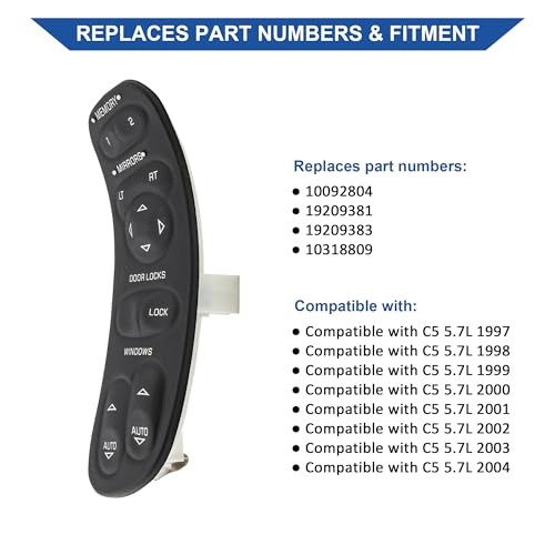 Front Left Driver Side Window Switch – Compatible with 1997-2004 Chevrolet