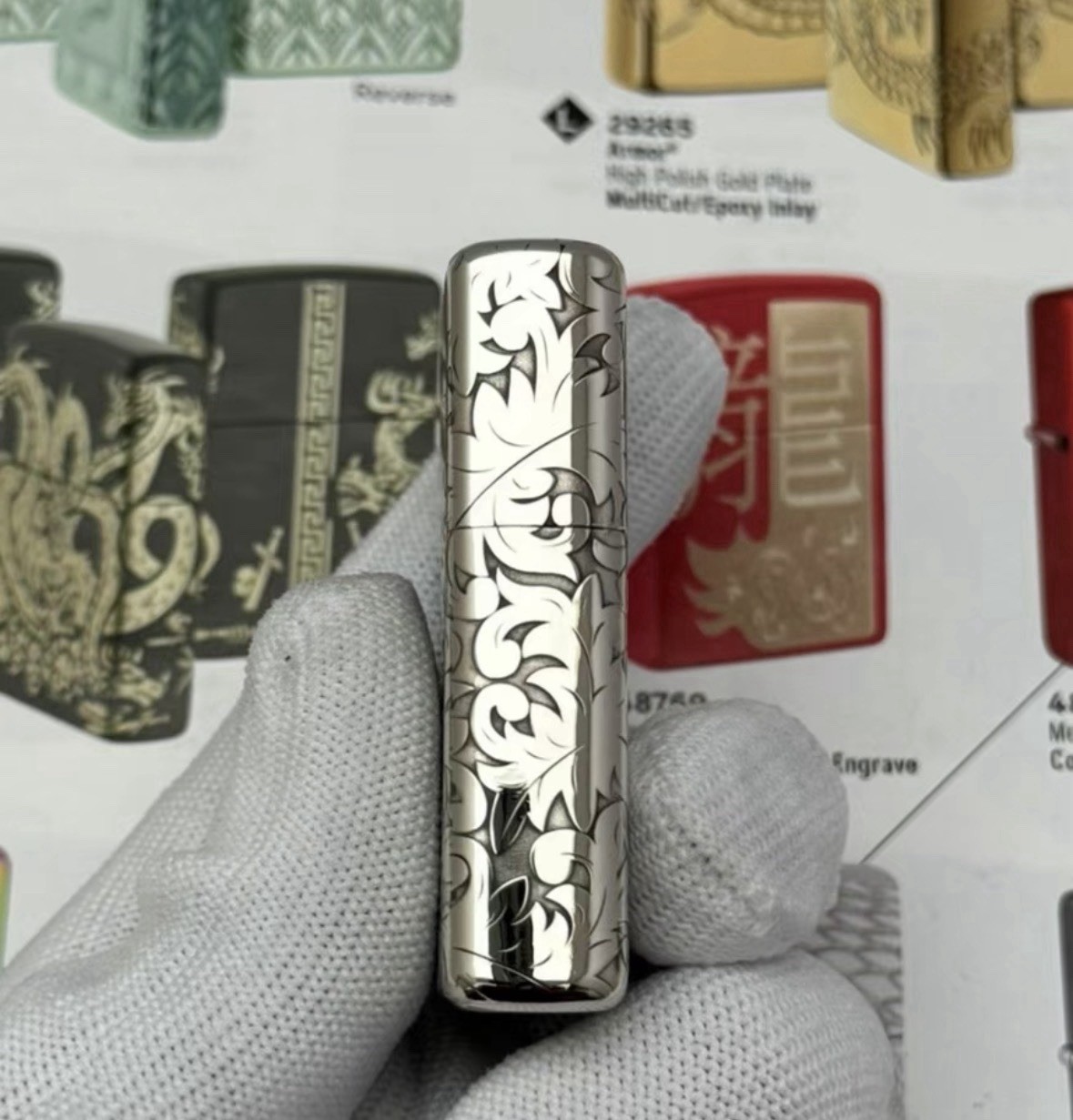 Leaves zippo Lighter Silver 5 Sides In a New Box