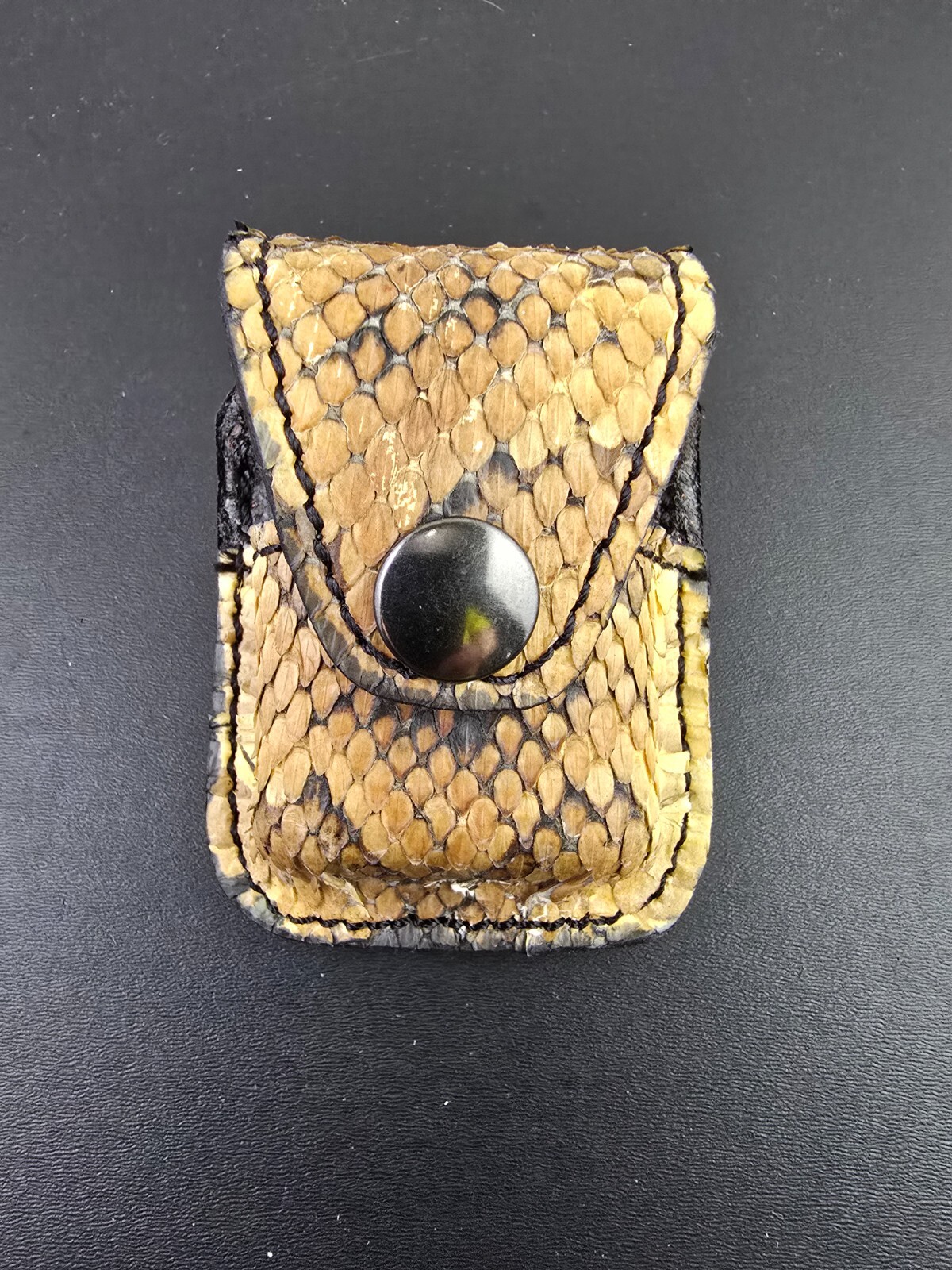 Real Cotton mouth snake skin ZIPPO lighter case Pouch holder natural color new