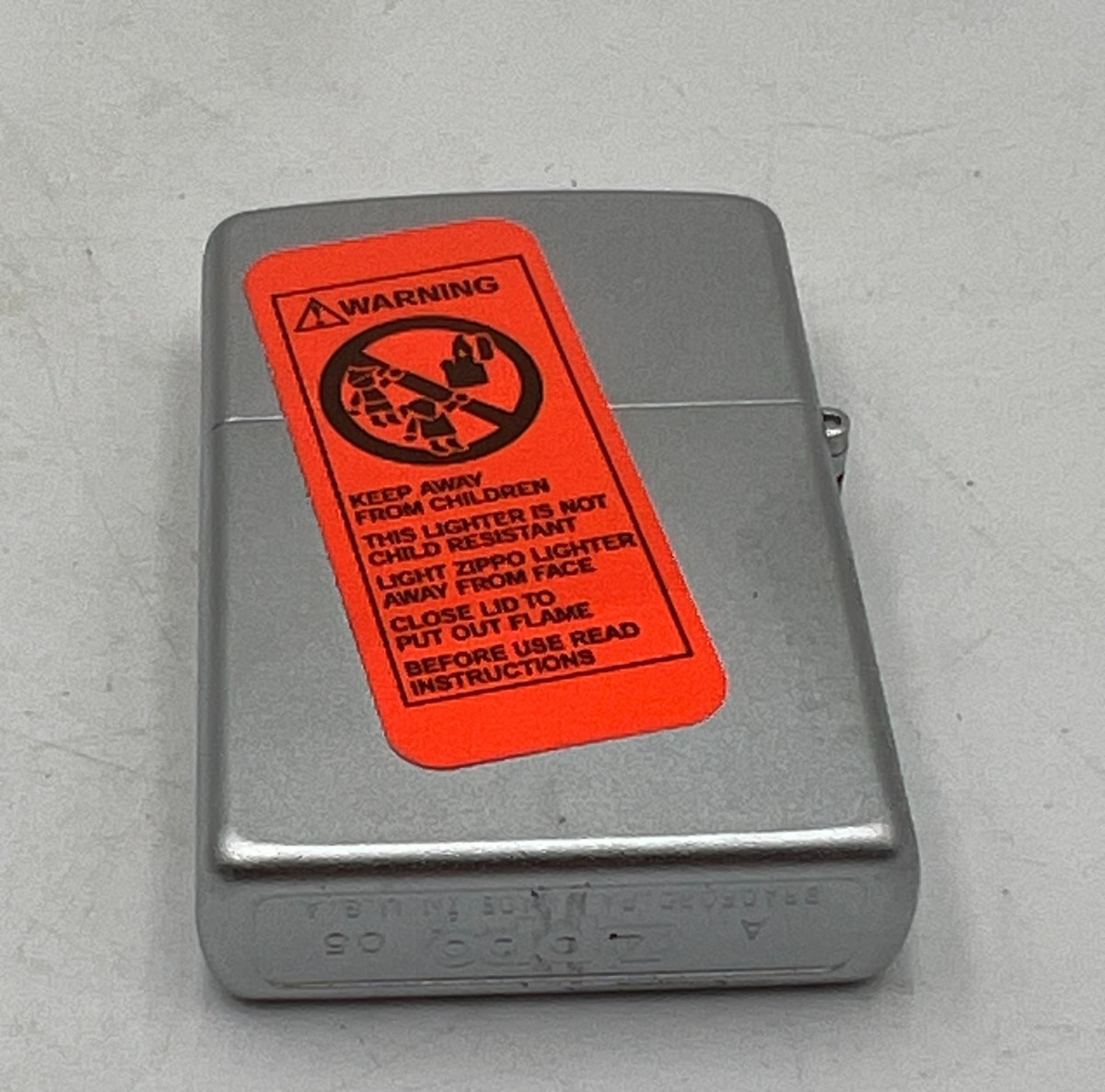 VTG Zippo Satin Chrome Windproof Lighter Jan 2005 A 05 USA New Other w Sticker