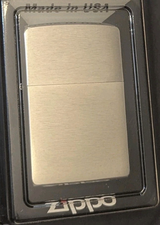 NEW Zippo #200 Regular Brushed Finish Chrome Windproof Lifetime Guarantee USA