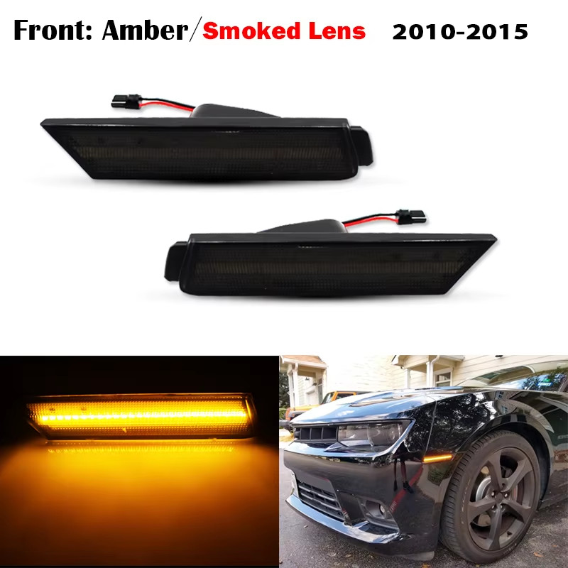 4x Smoked Lens LED Side Marker Light Kit for Chevy 2010 2011 2012 2013 2014 2015