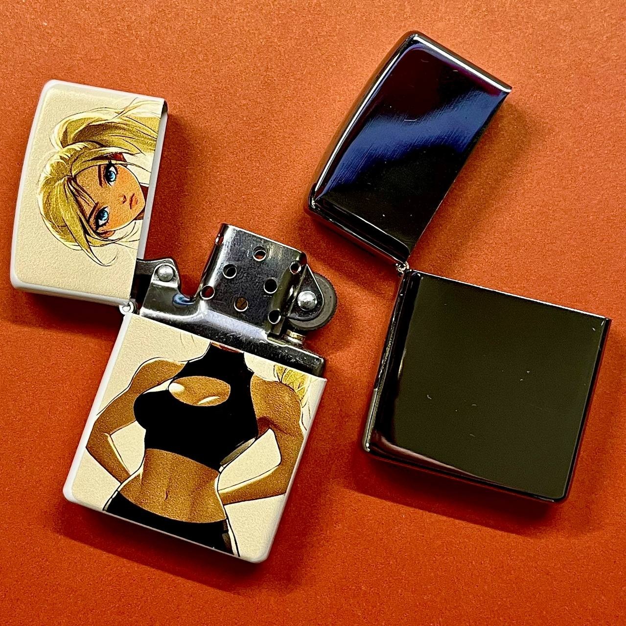 Style Gasoline Lighter + Gift Case Classic Flip-Top