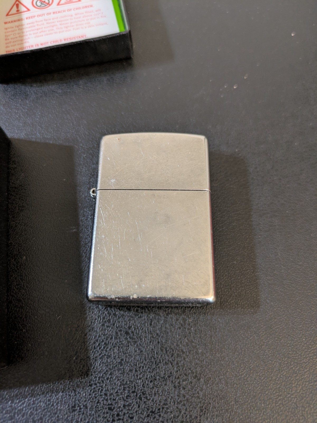 Zippo Reg 205 Satin Chrome Lighter With Box Made In U.S.A.