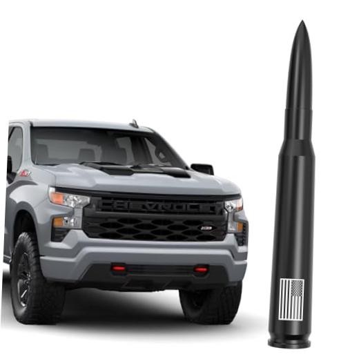 50 Cal Bullet Antenna – Black – Anti 5.5 Inch American Flag
