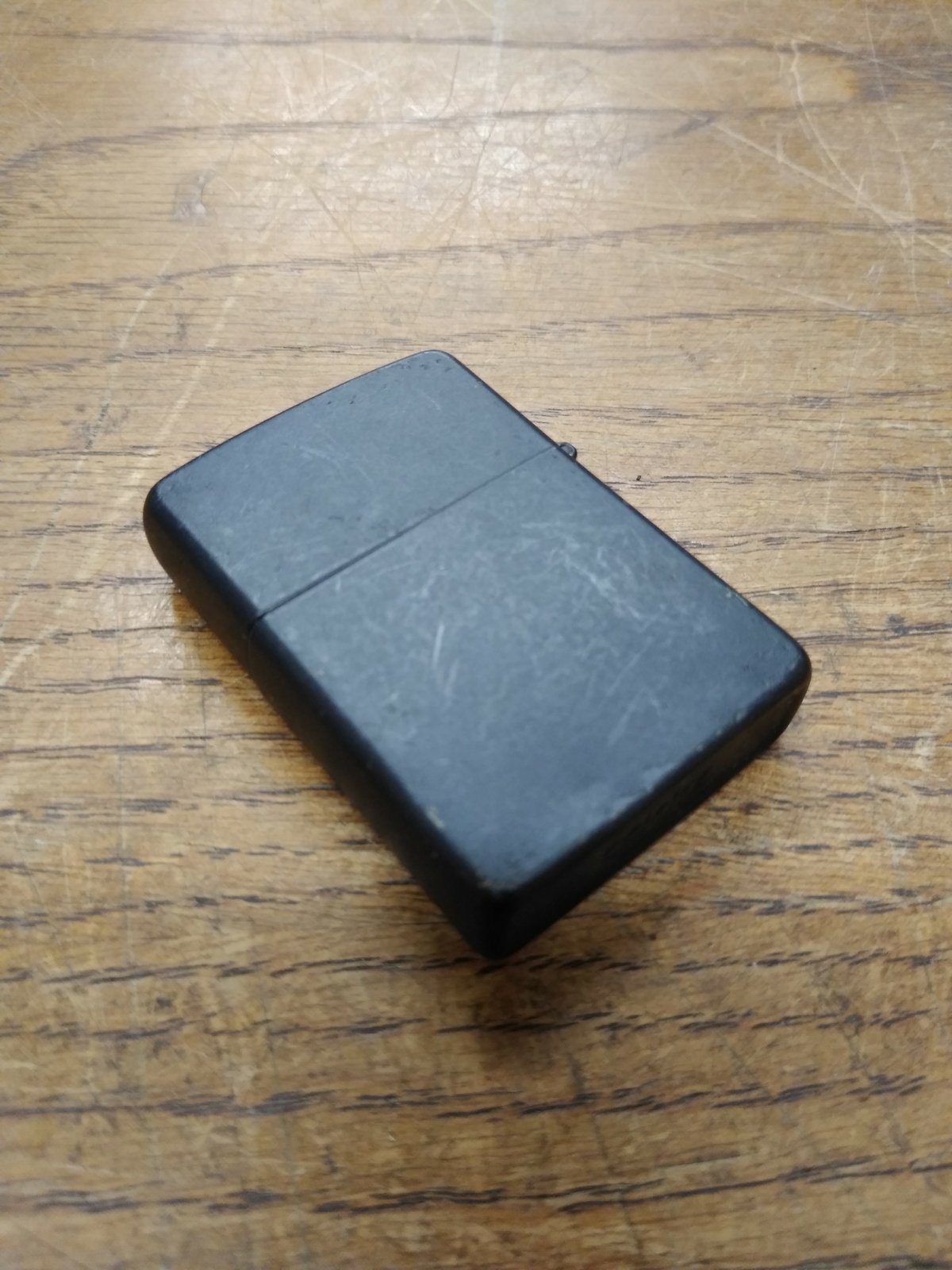 Vtg Zippo Black Matt Finish Cigarette Lighter Zippo Logo Nice Snap and Spark!