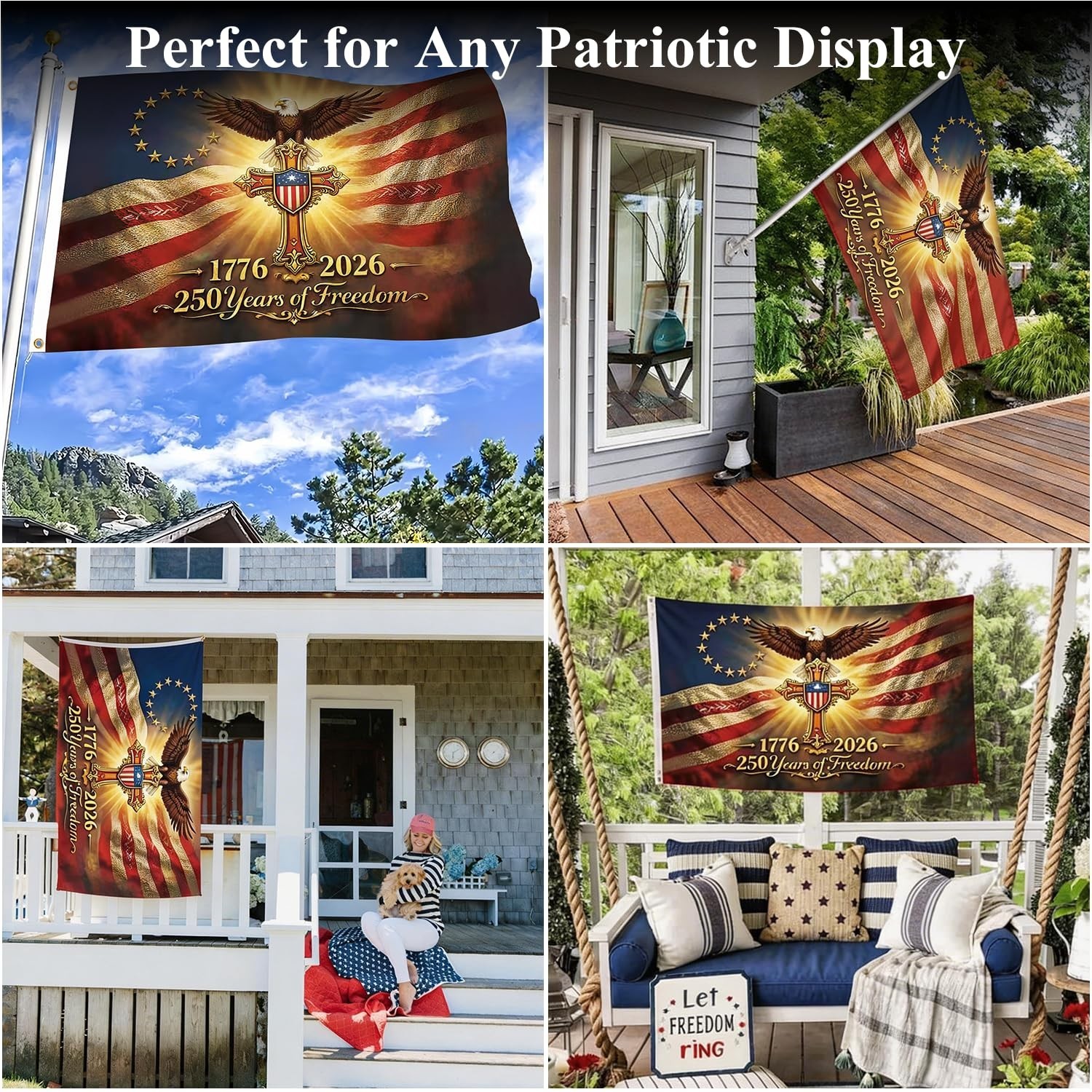 250 Anniversary USA Flag Patriotic 250th Anniversary Flag 3×5 Ft Double Sided…