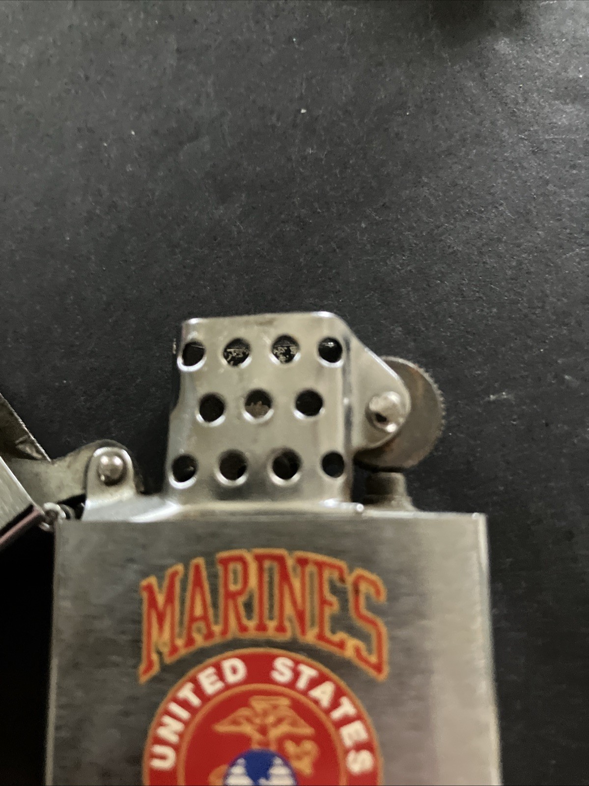 A XI Marines Zippo Lighter Untested Looks Like 22 Holes In The Chimney ￼