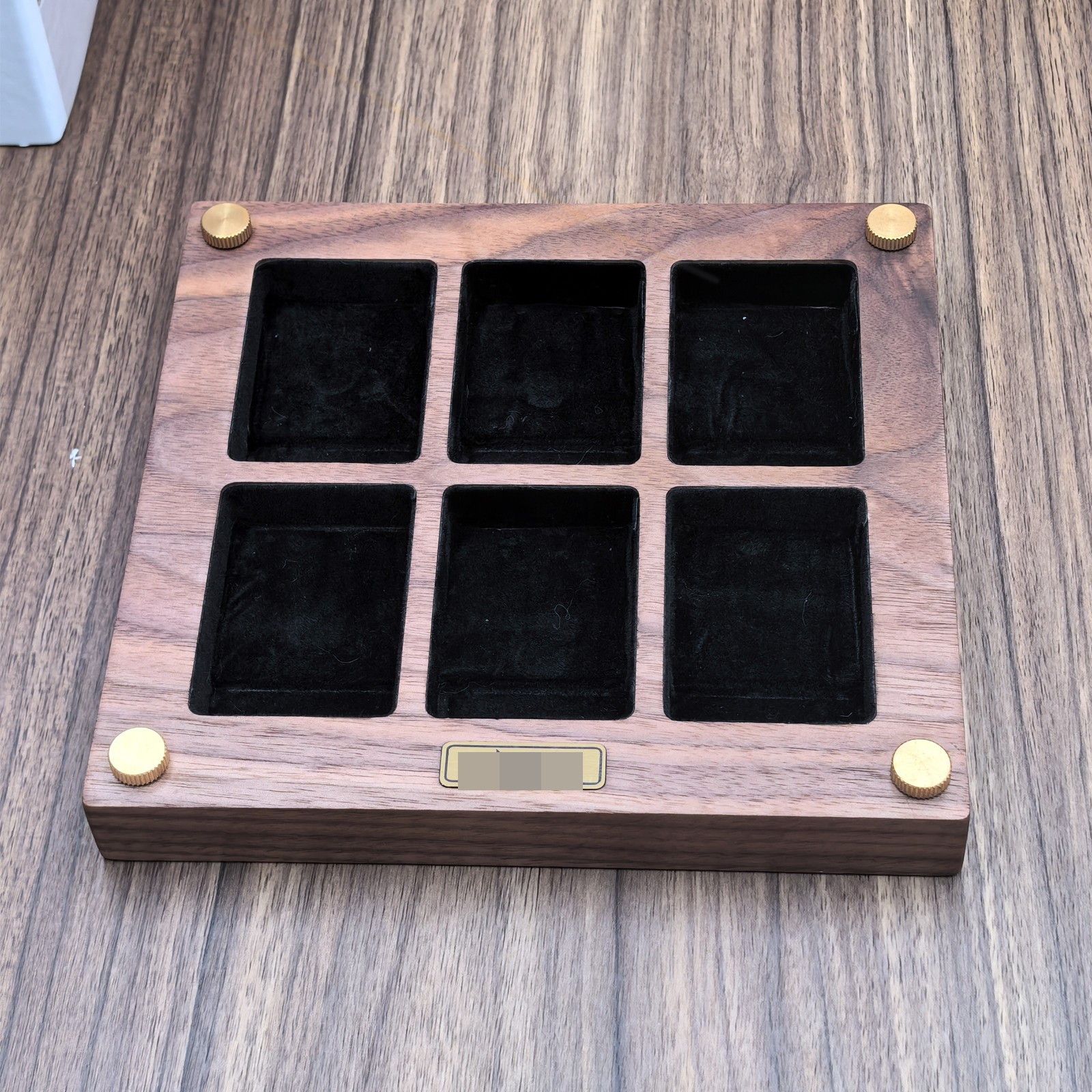 6Slot Black Walnut Lighter Collection Display Case Storage Box for Zippo Lighter