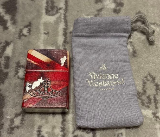 Vivienne Westwood ZIPPO UNION JACK Orb Logo Oil Lighter Red No Box w/Pouch