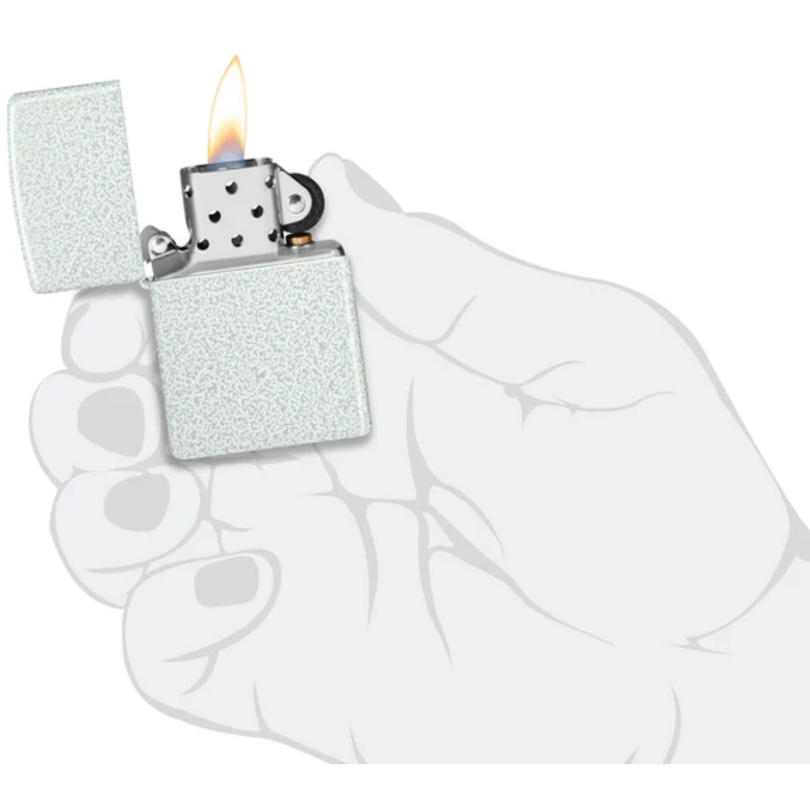 Zippo Windproof Lighter Classic Glacier Metallic Tone and Textured Surface 46020