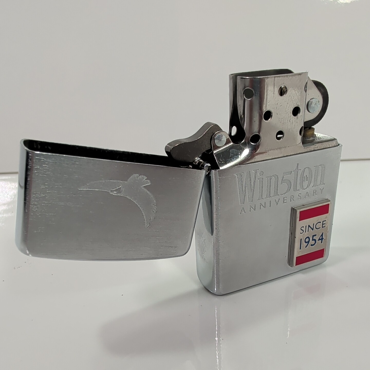 Winston Anniversary Zippo Lighter „Since 1954“ Silver Clean Made In U.S.A. PA