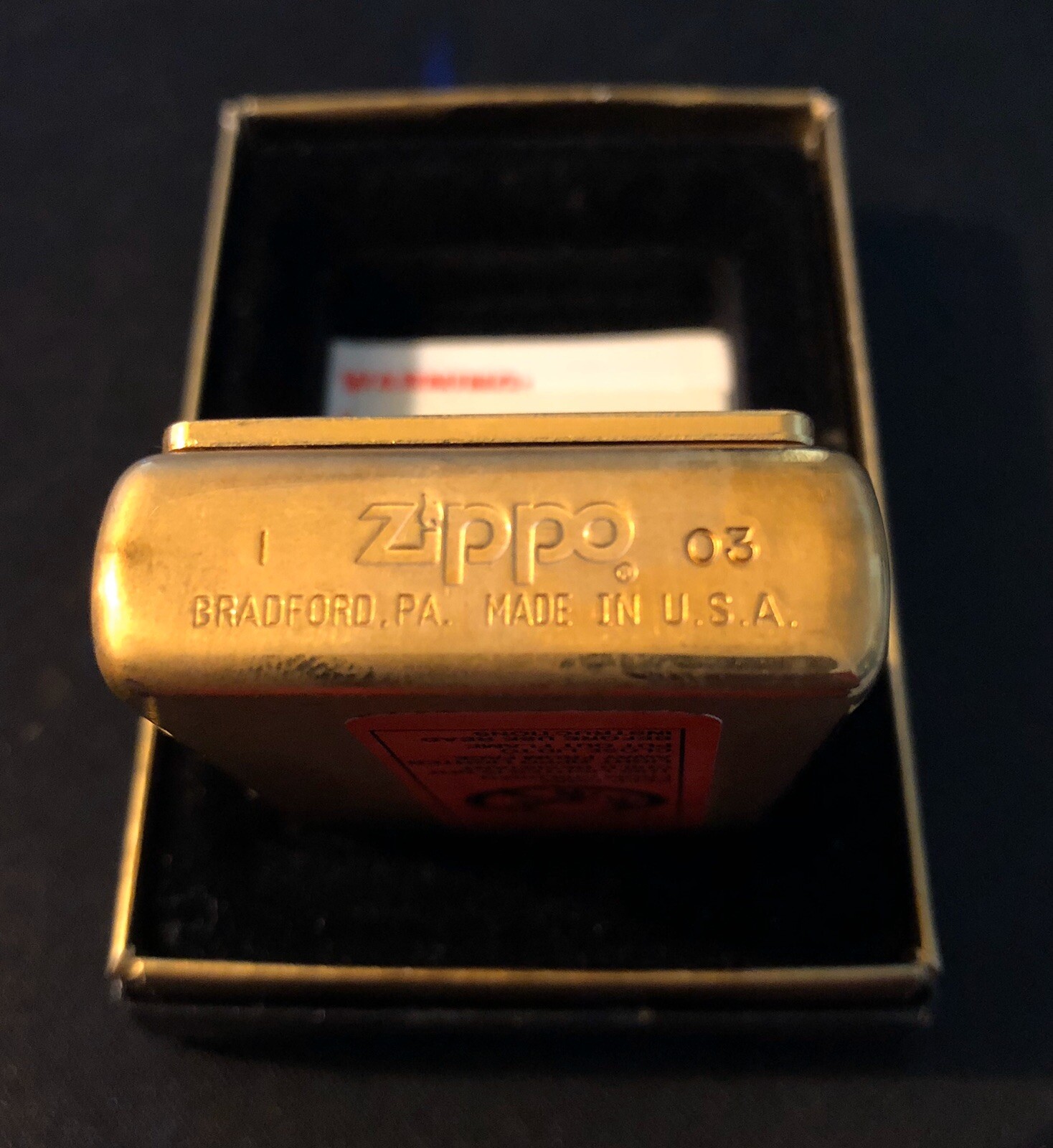Zippo Lighter Red Black And Gold Color Emblem 2003 Design