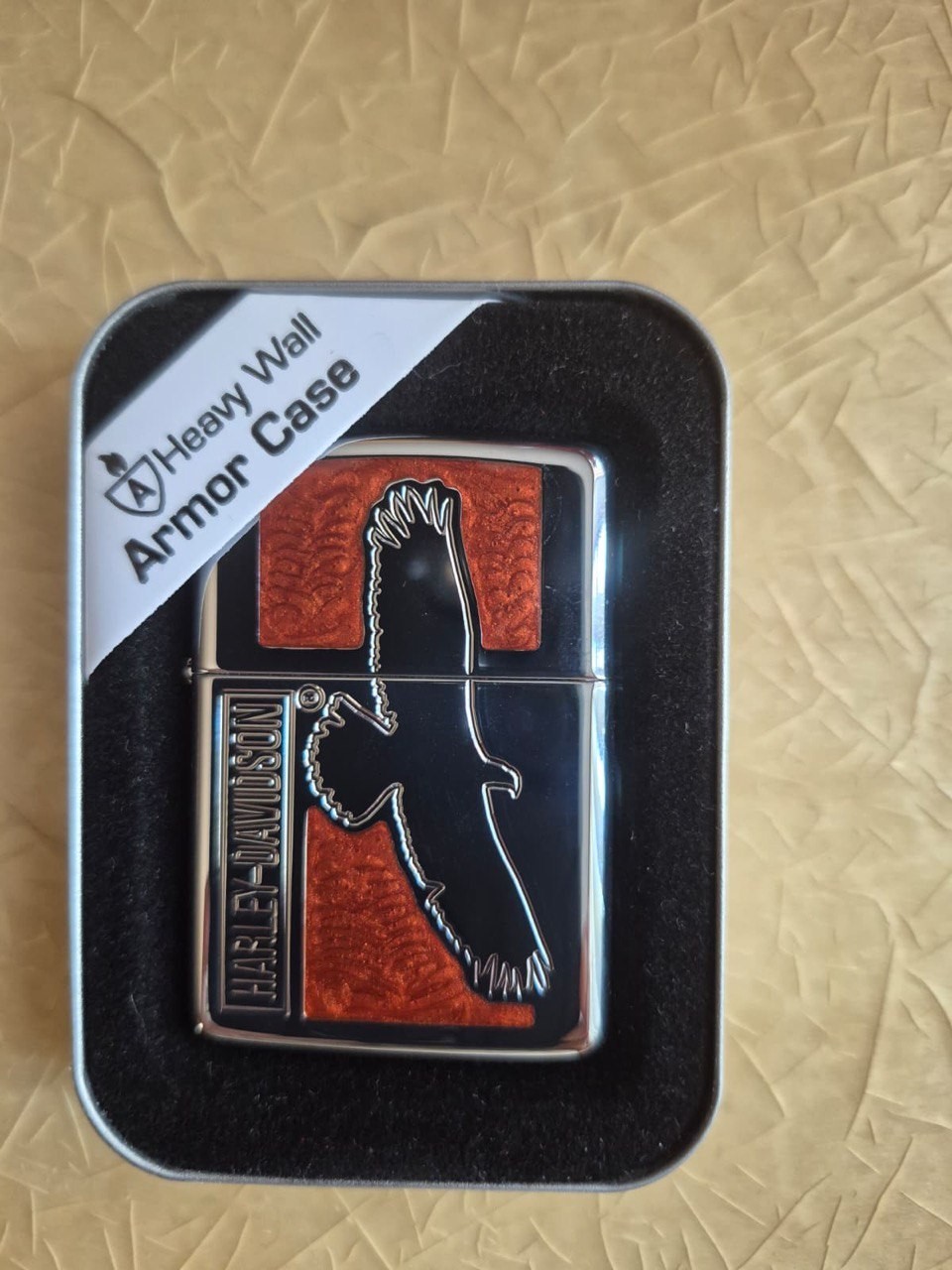 VERY RARE ARMOR CASE HARVEY DAVIDSON FLYING EAGLE 2007 ZIPPO LIGHTER NEW IN BO
