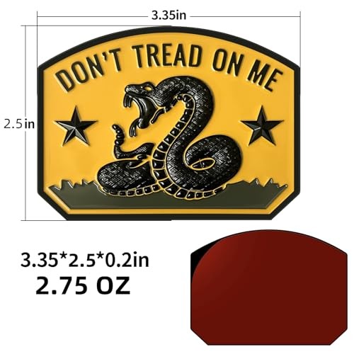 Gadsden Flag Rattlesnake Car Emblem 3D Metal Decal with Matt black yellow