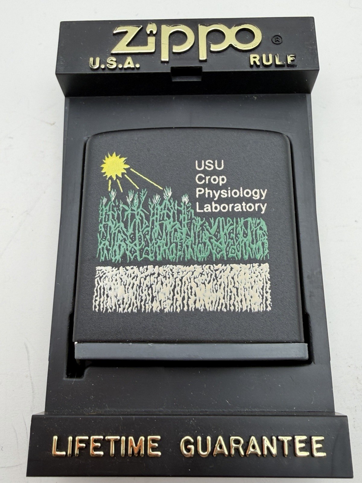 Vintage USU Crop Lab Advertising Black Matte Zippo Rule Tape Measure New B41
