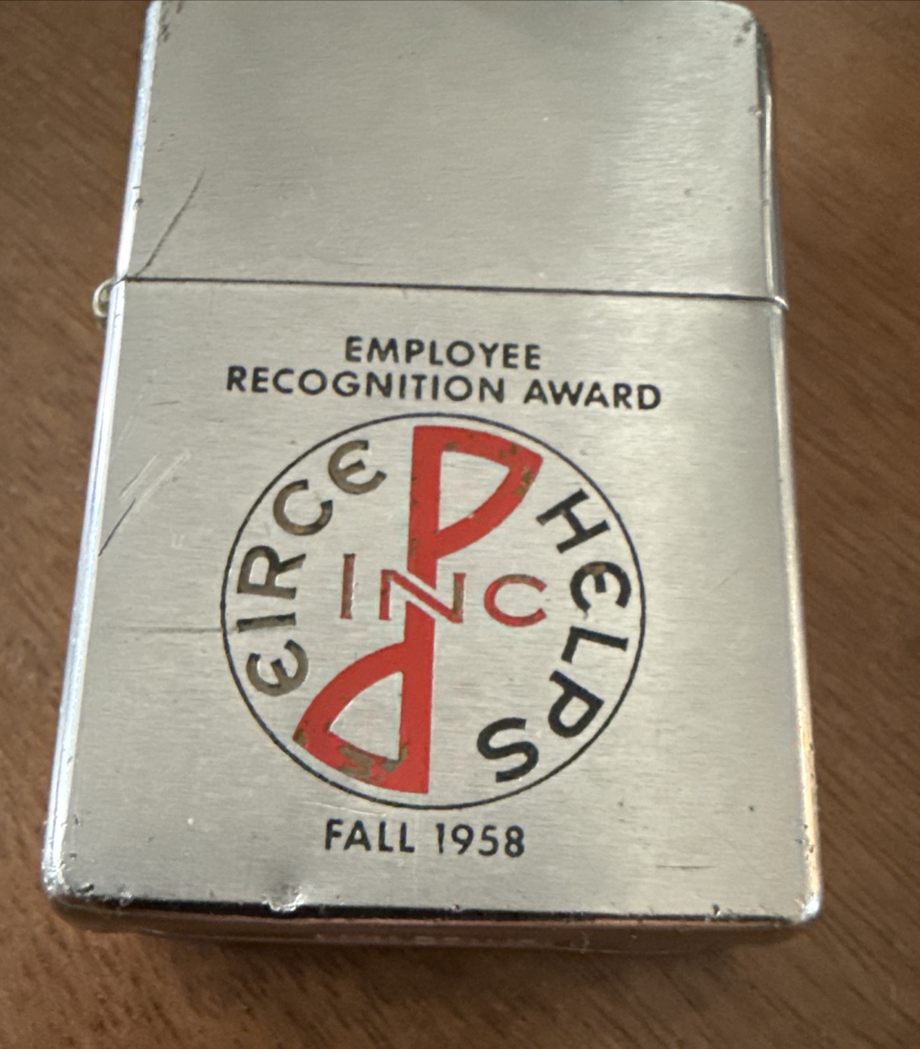 RARE Vintage 1958 Peirce Phelps Inc. Zippo Cigarette Lighter Fall 1958