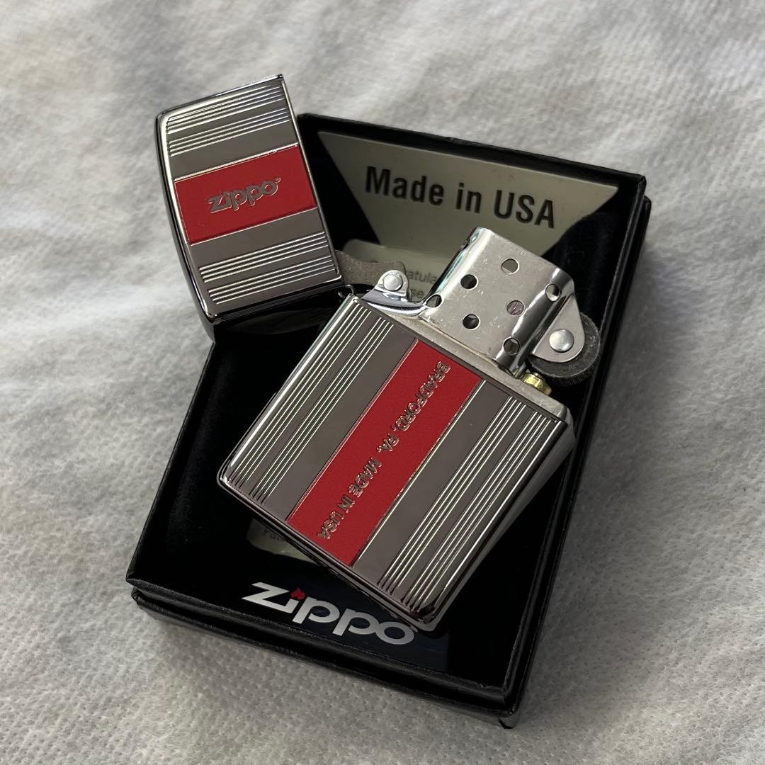 ZIPPO Line Black Red Lighter with Box and Guarantee New