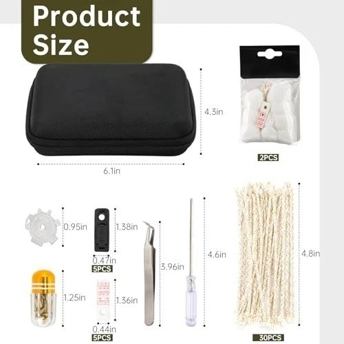 Zippo Repair Kit – Replacement Parts with Cotton, Flint, Wick, Pad & Tool